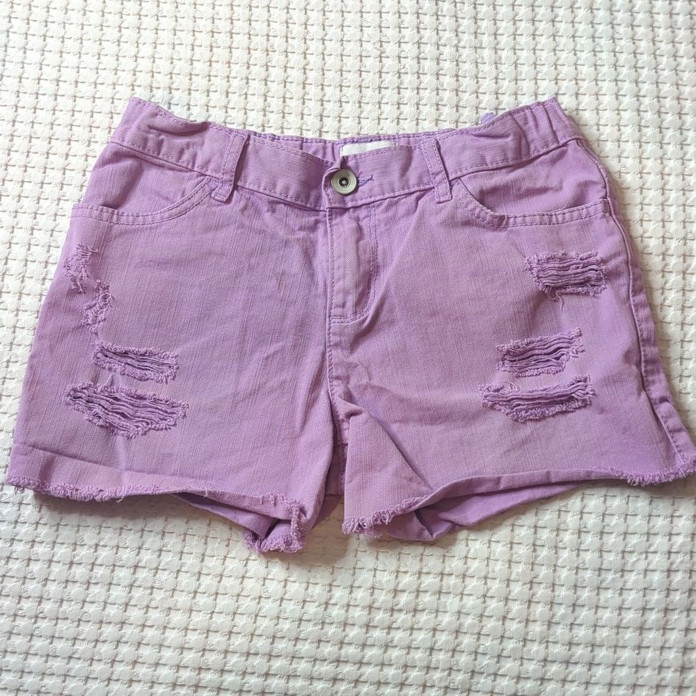 Place distressed purple cotton shorts size 10